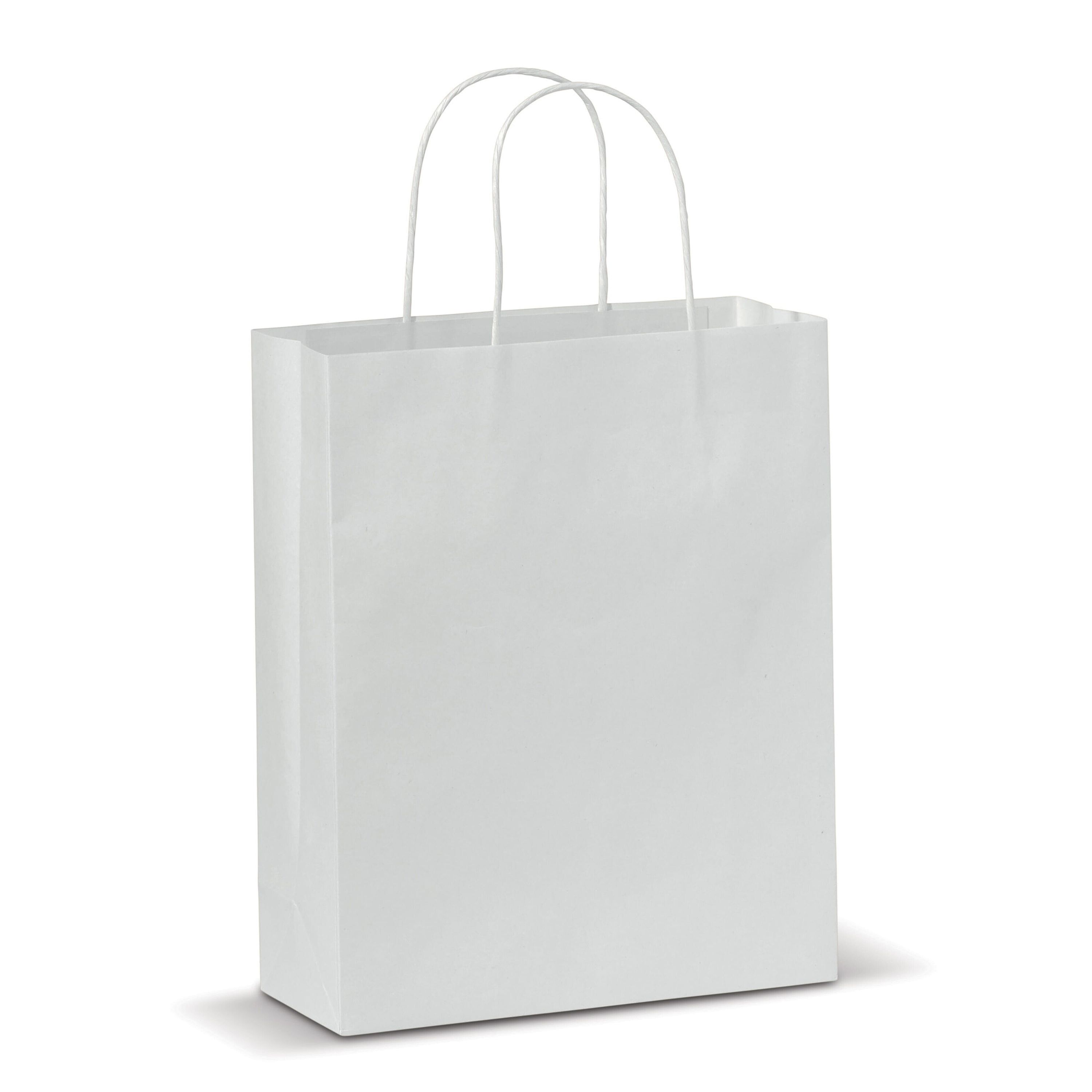 Mittlere Papiertasche im Eco Look 120g/m² - weiss-246