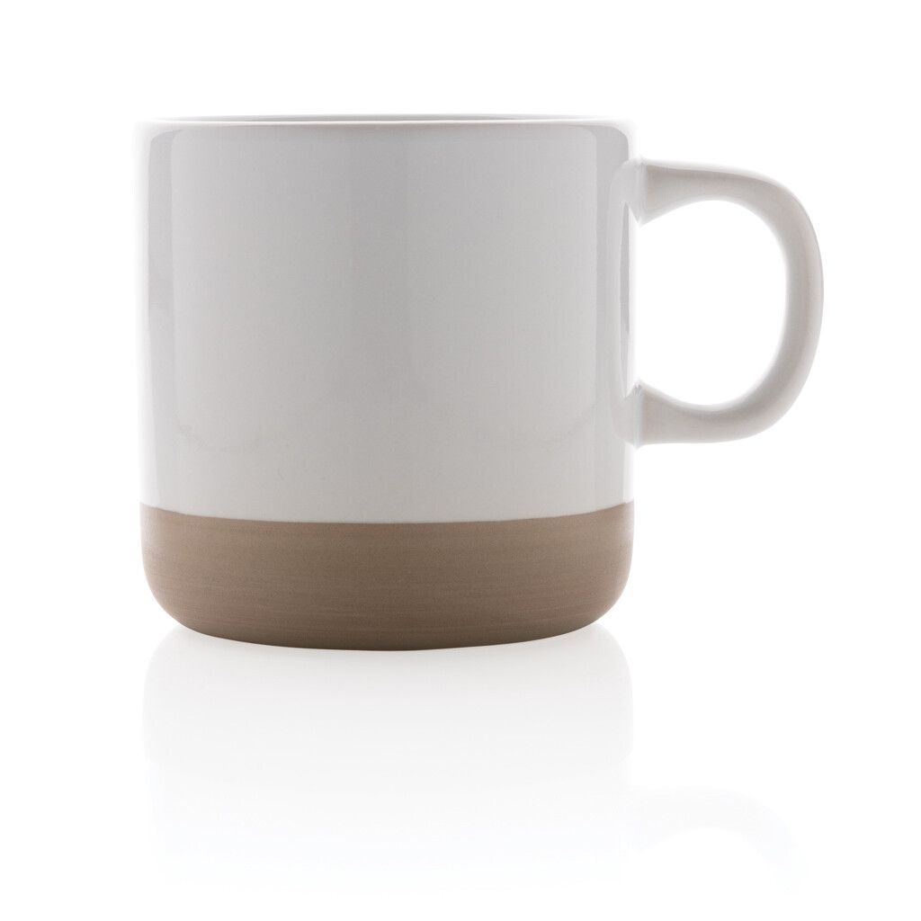 Becher aus glasiertem Keramik, 360ml - weiß-902