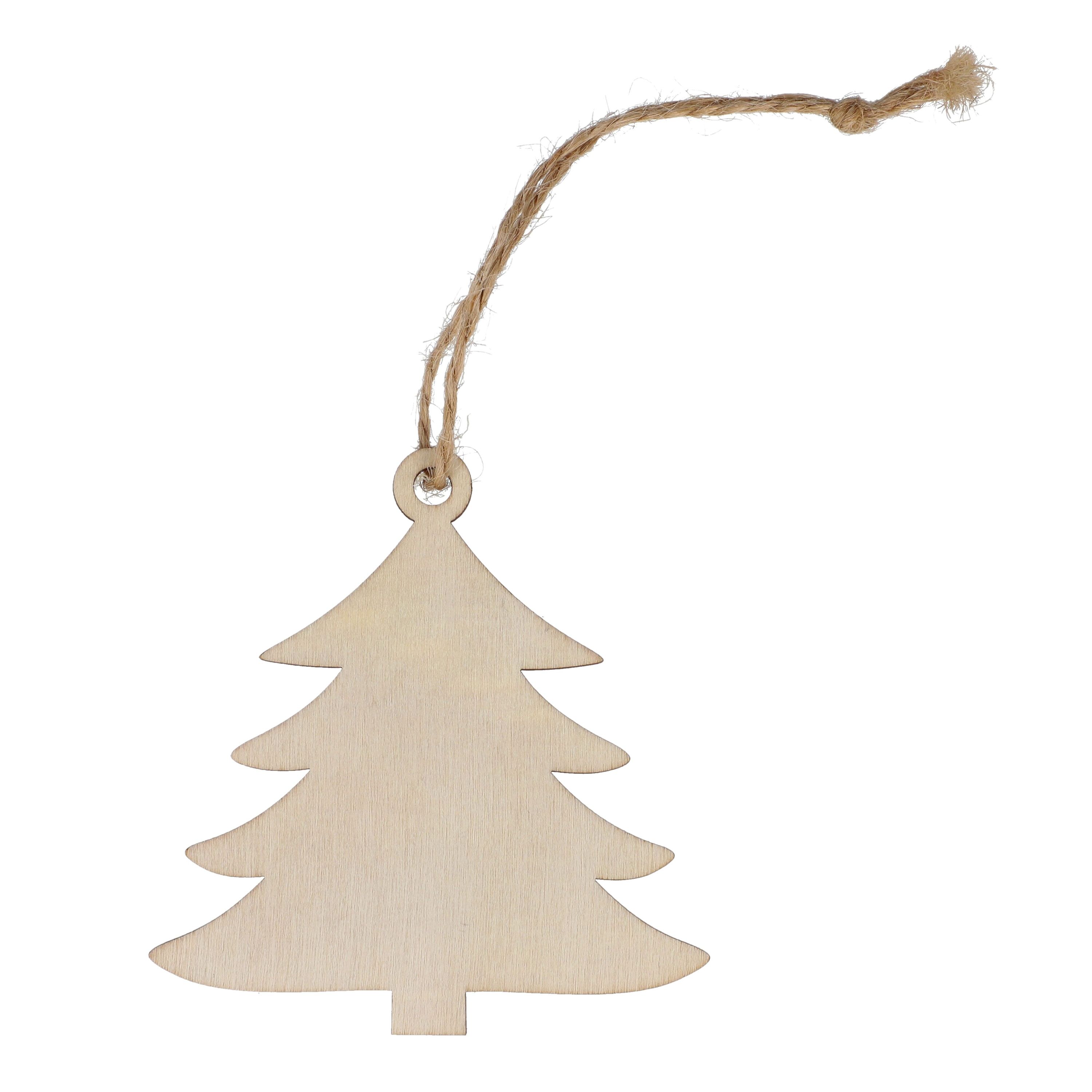 Baumförmiges Weihnachtsornament aus Holz - natur-814