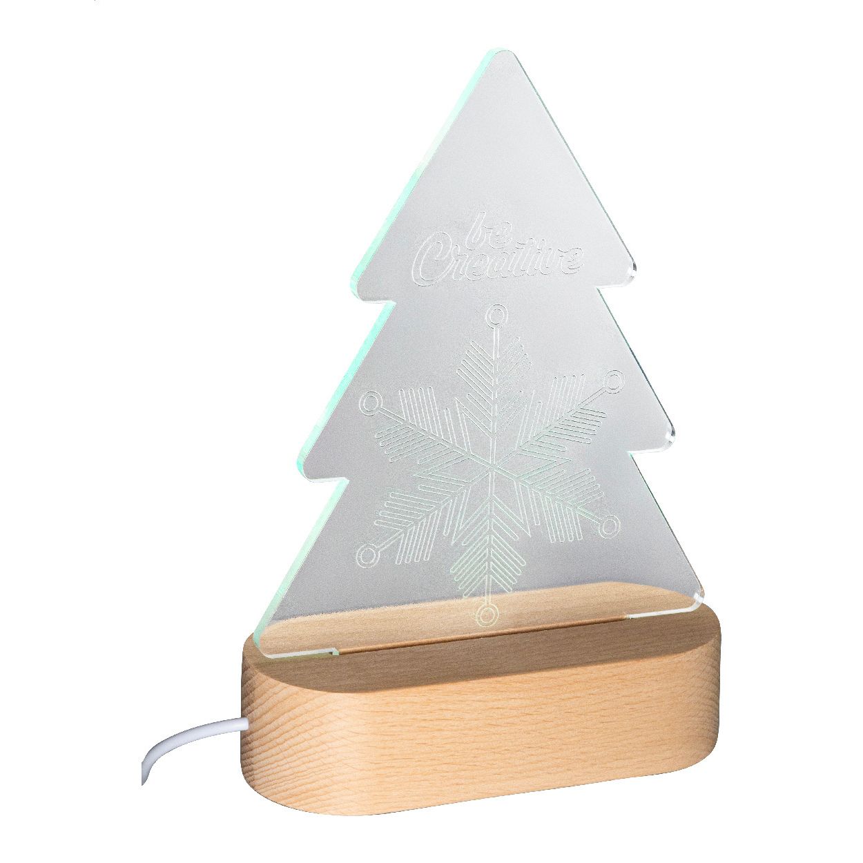 Woodify Xmas Weihnachtsbaum LED-Lichttrophäe - transparent - natur-225