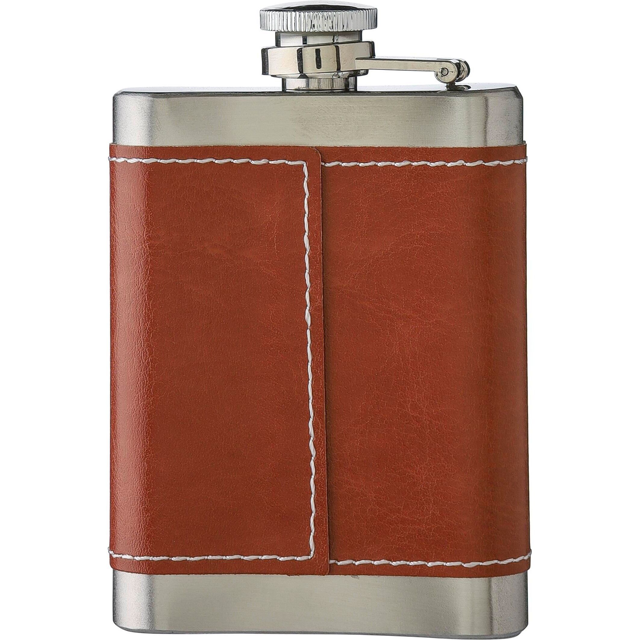 Flachmann aus Edelstahl Cedric - braun-775