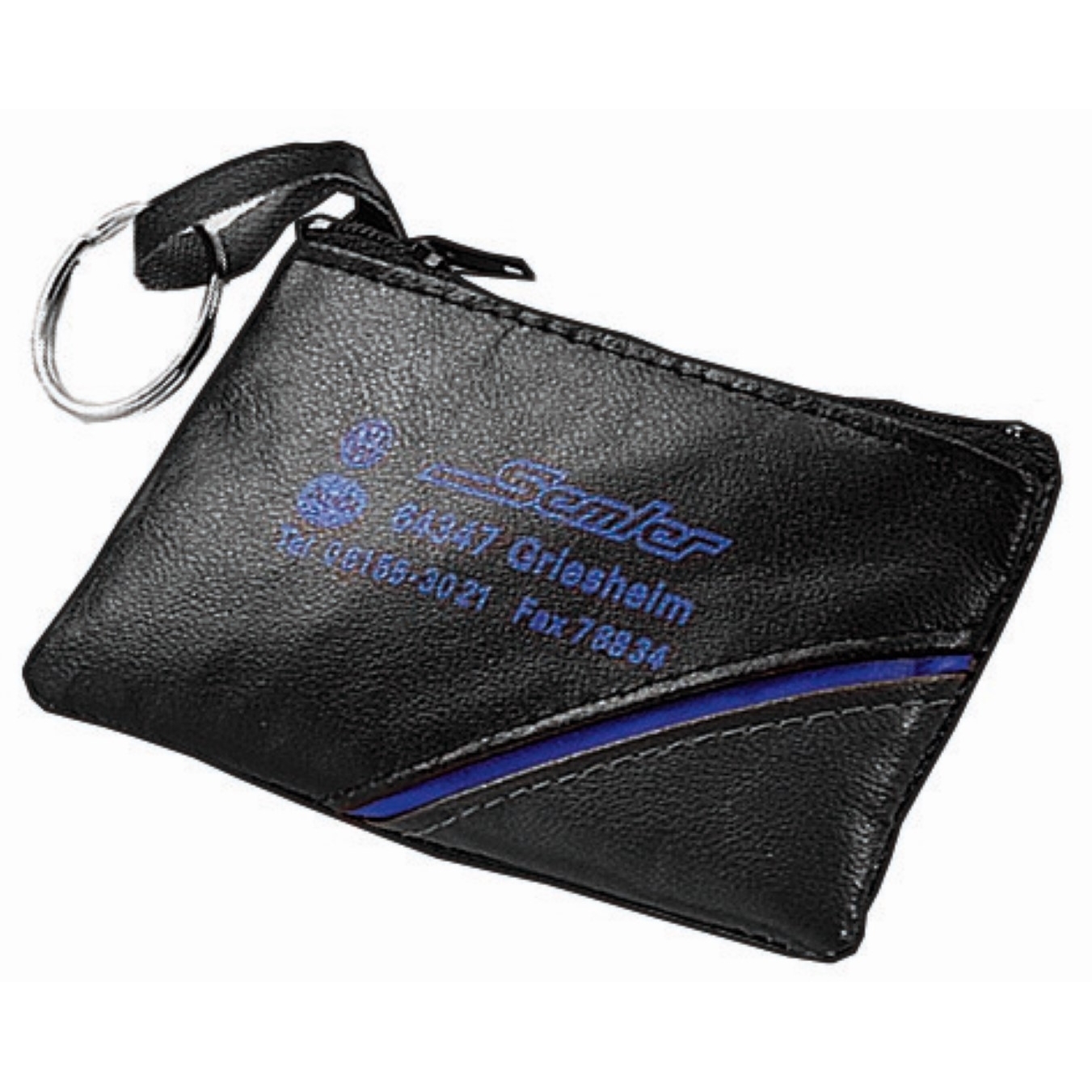 CreativDesign® Schlüsseltasche "CD" - schwarz - blau - grau-533
