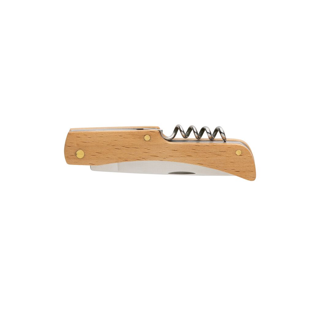 Holzmesser mit Korkenzieher - braun-505