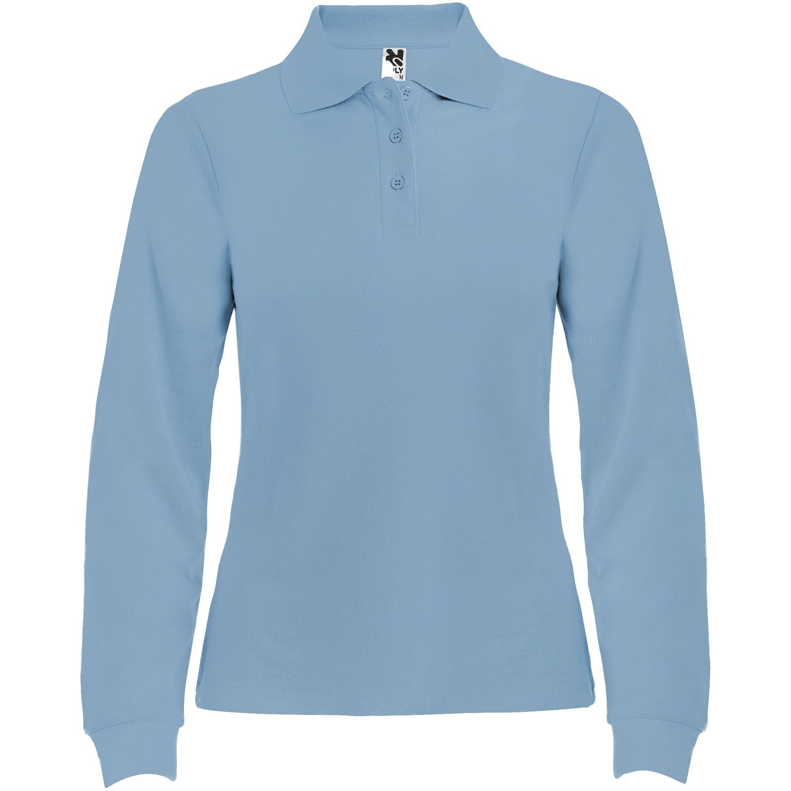 Estrella Langarm Poloshirt für Damen - himmelblau - L-576