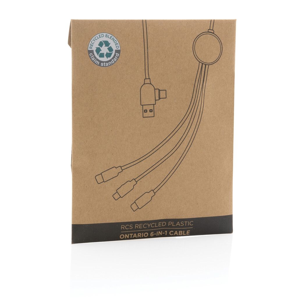 Ontario 6-in-1 Kabel aus RCS recyceltem Kunststoff - weiß-483