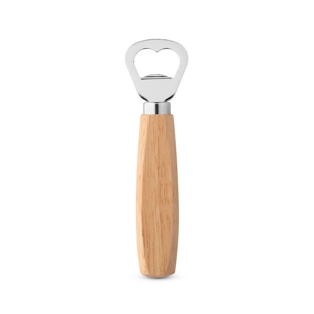 HOLZ Flaschenöffner aus Metall, mit Holzgriff - naturhell-298