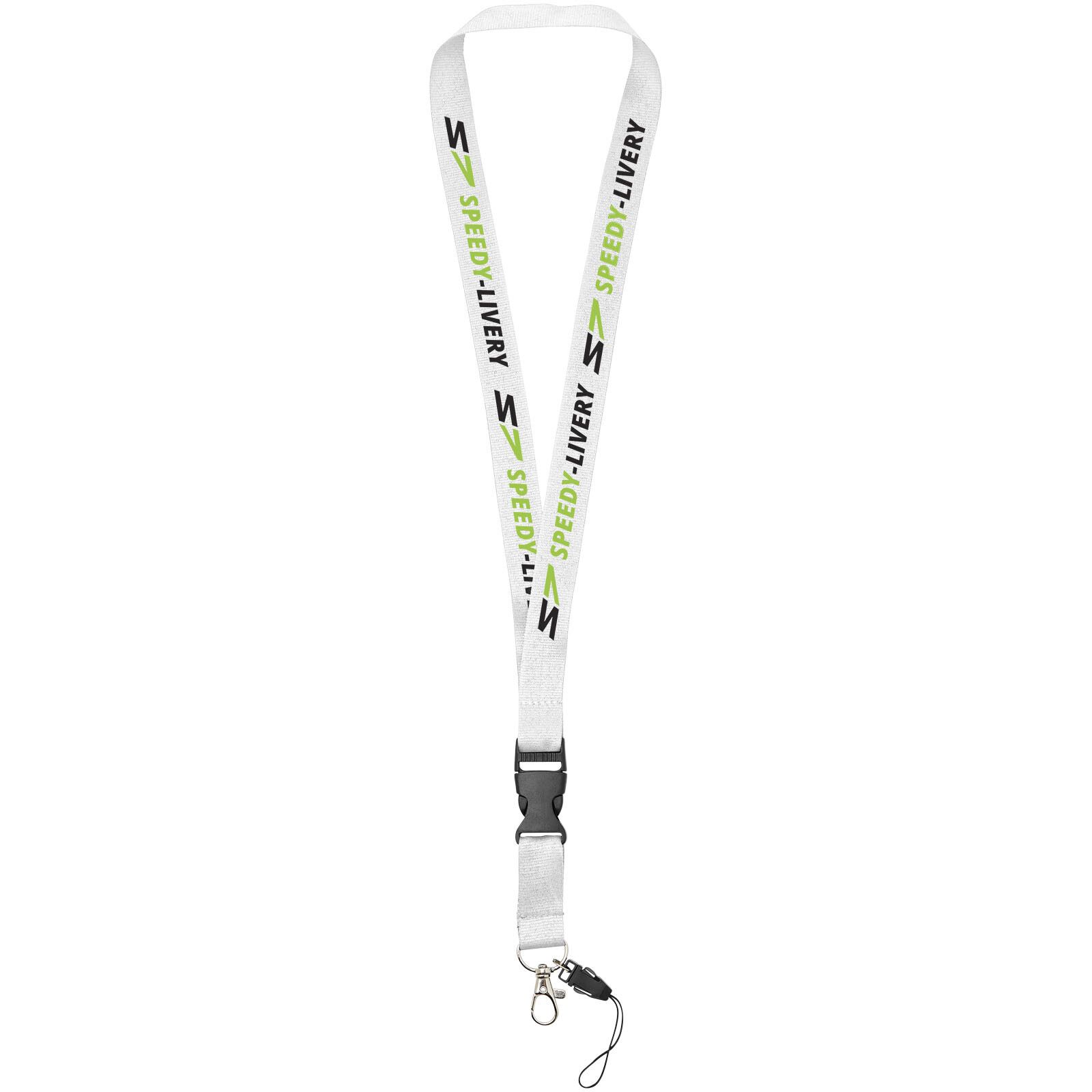 Sagan Lanyard mit abnehmbarer Schnalle und Handyband - weiss-621