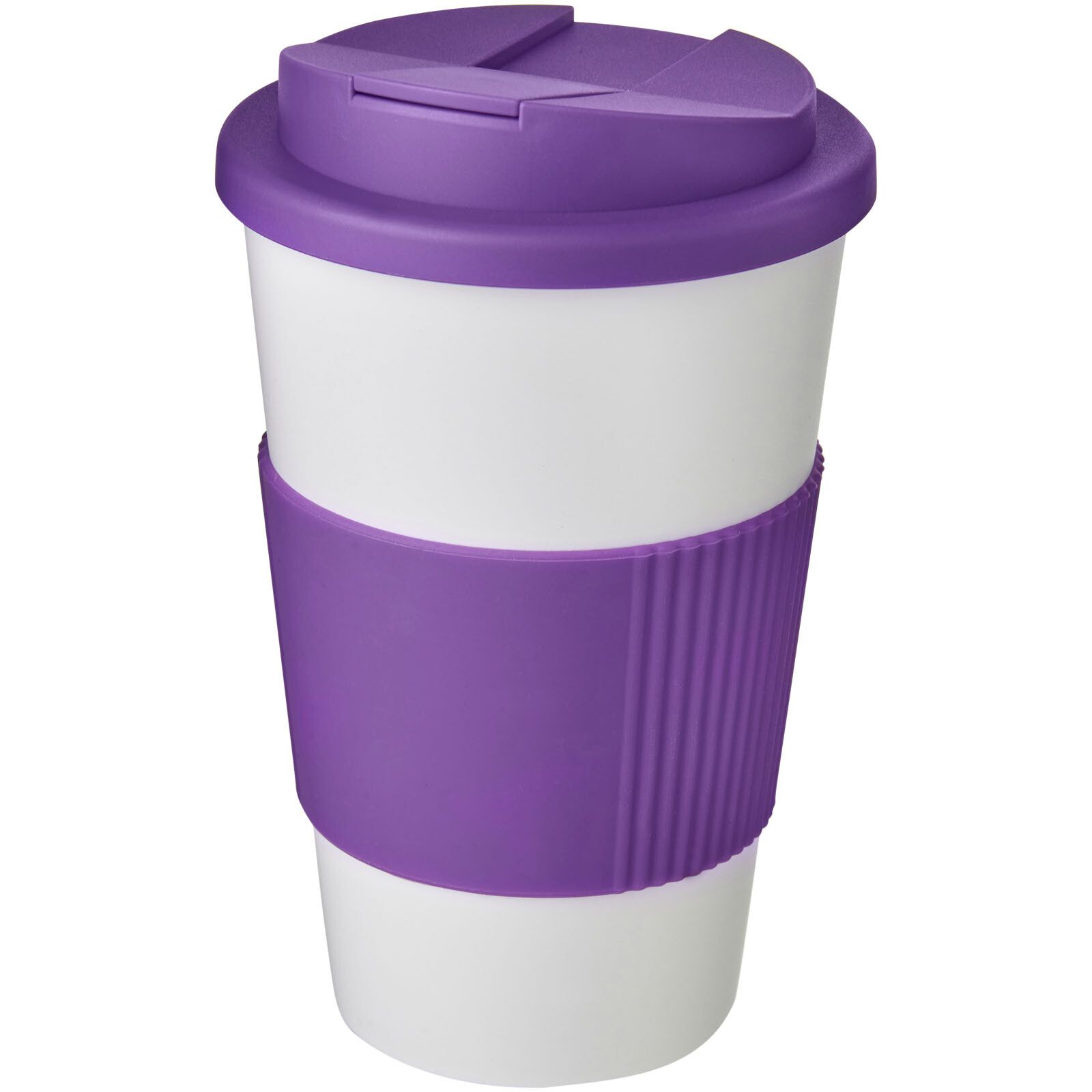 Americano 350 ml Isolierbecher mit Schutzring & auslaufsicherem Schraubverschluss - weiss -  lila-320