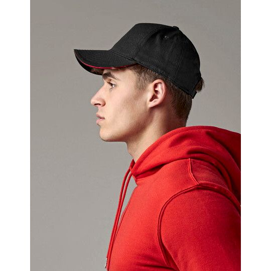 EarthAware® Classic Organic Cotton 5 Panel Cap - Sandwich Peak - french navy - white-26