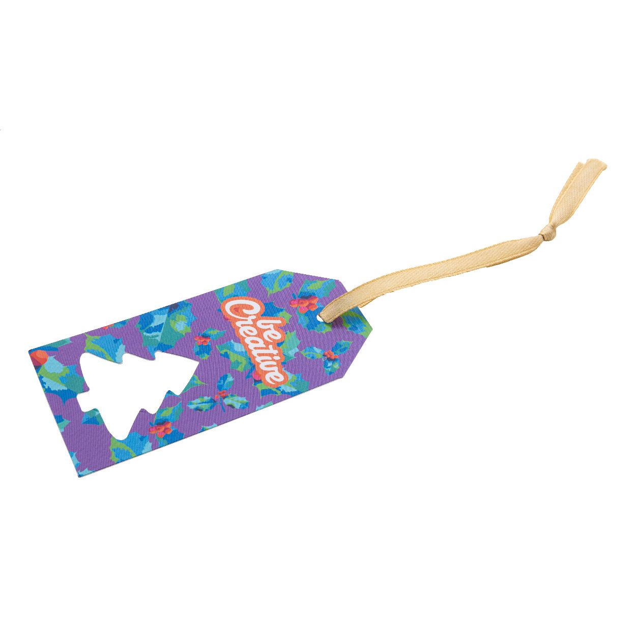 PrinTag Plus Individueller Geschenkanhänger, Weihnachtsbaum - weiß-375