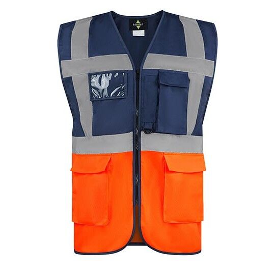 CO² Neutral Multifunctional Executive Safety Vest Hamburg - navy - orange-724