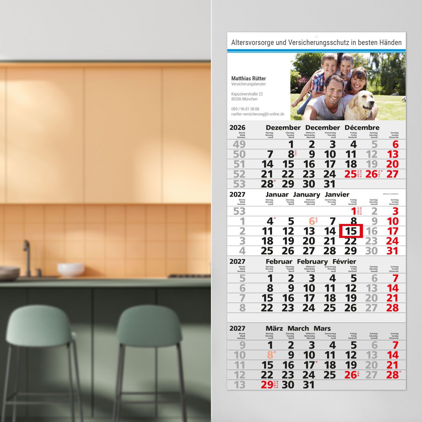 4-Monatskalender Einblatt Mega 4 Post A-968