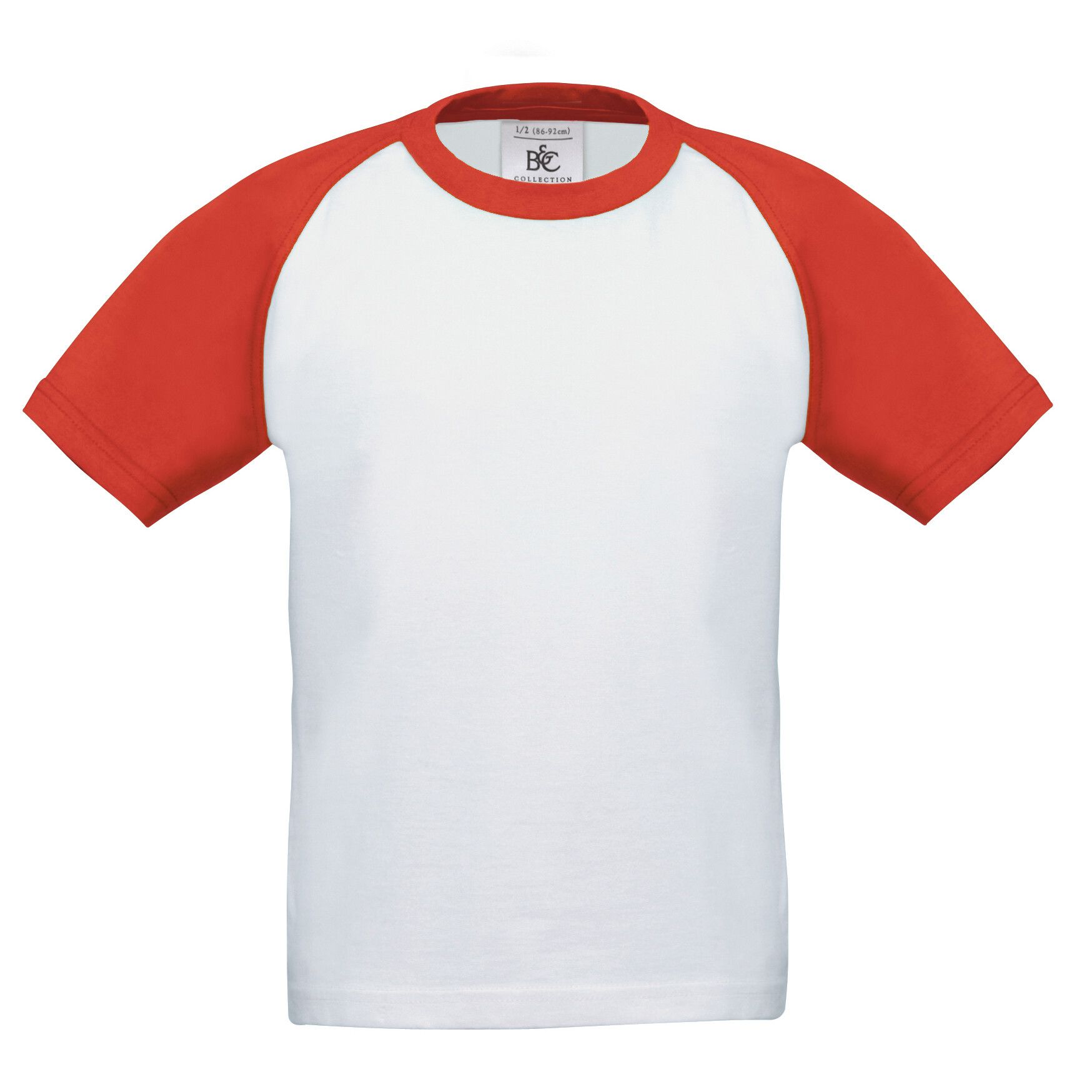 Kids´ T-Shirt Base-Ball - white - red - 7/8 (122/128)-45