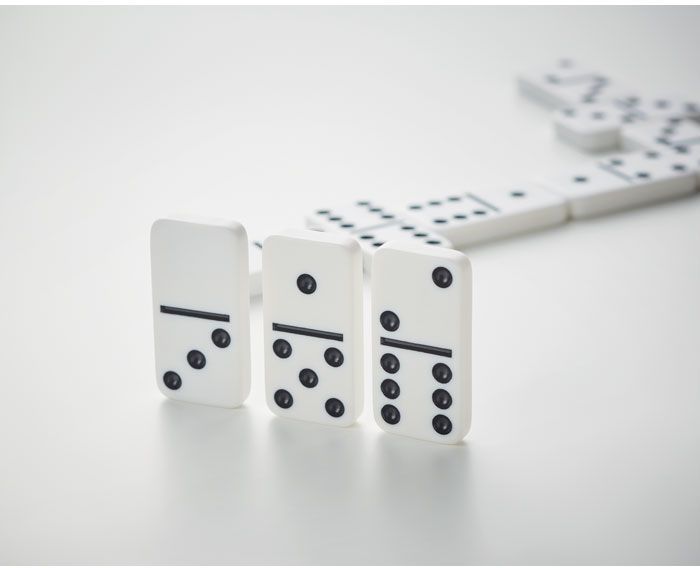 Domino Spiel in schwarz-weiß.