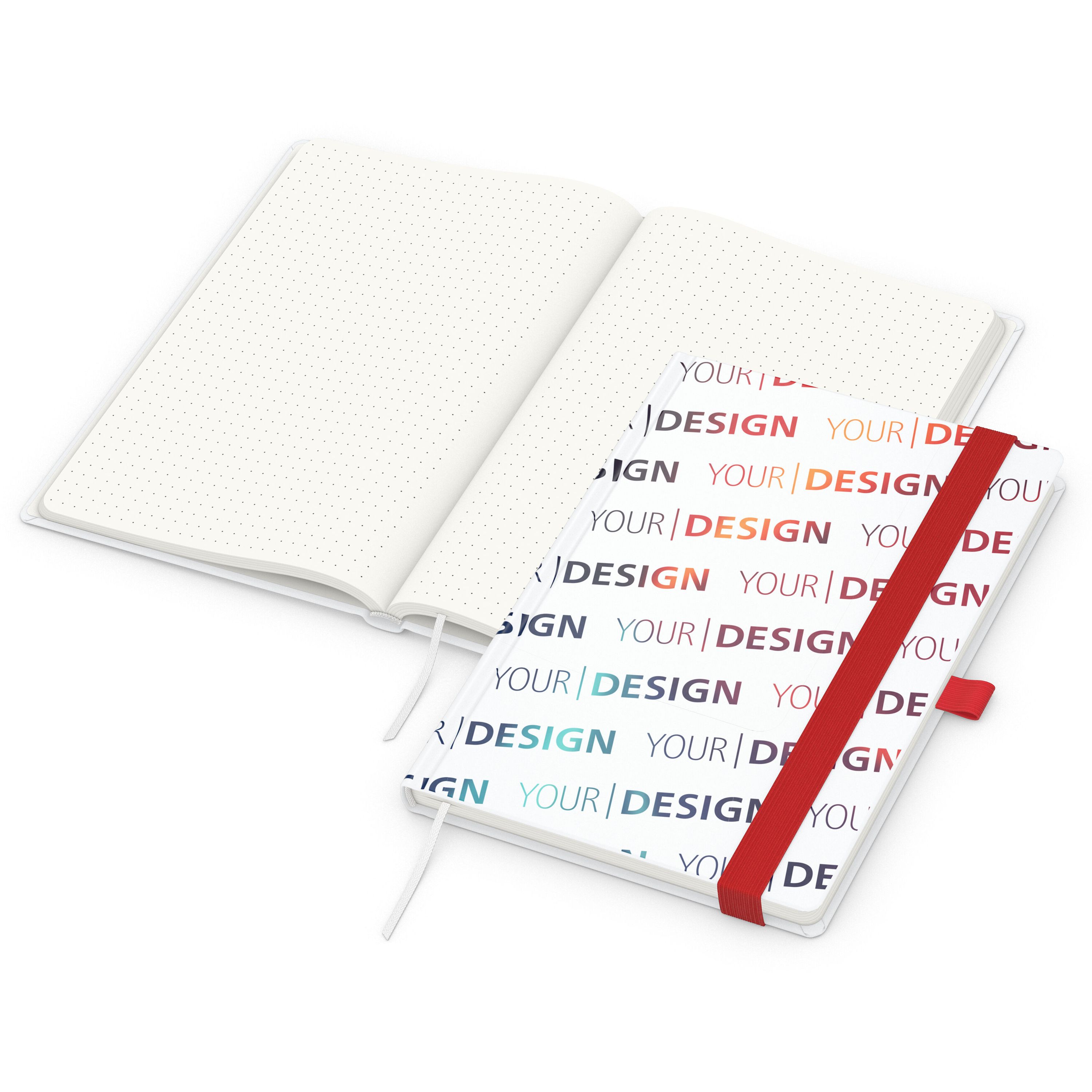 Notizbuch Match-Book RECYCLING, A5, Punktraster, Papier matt, rot-951