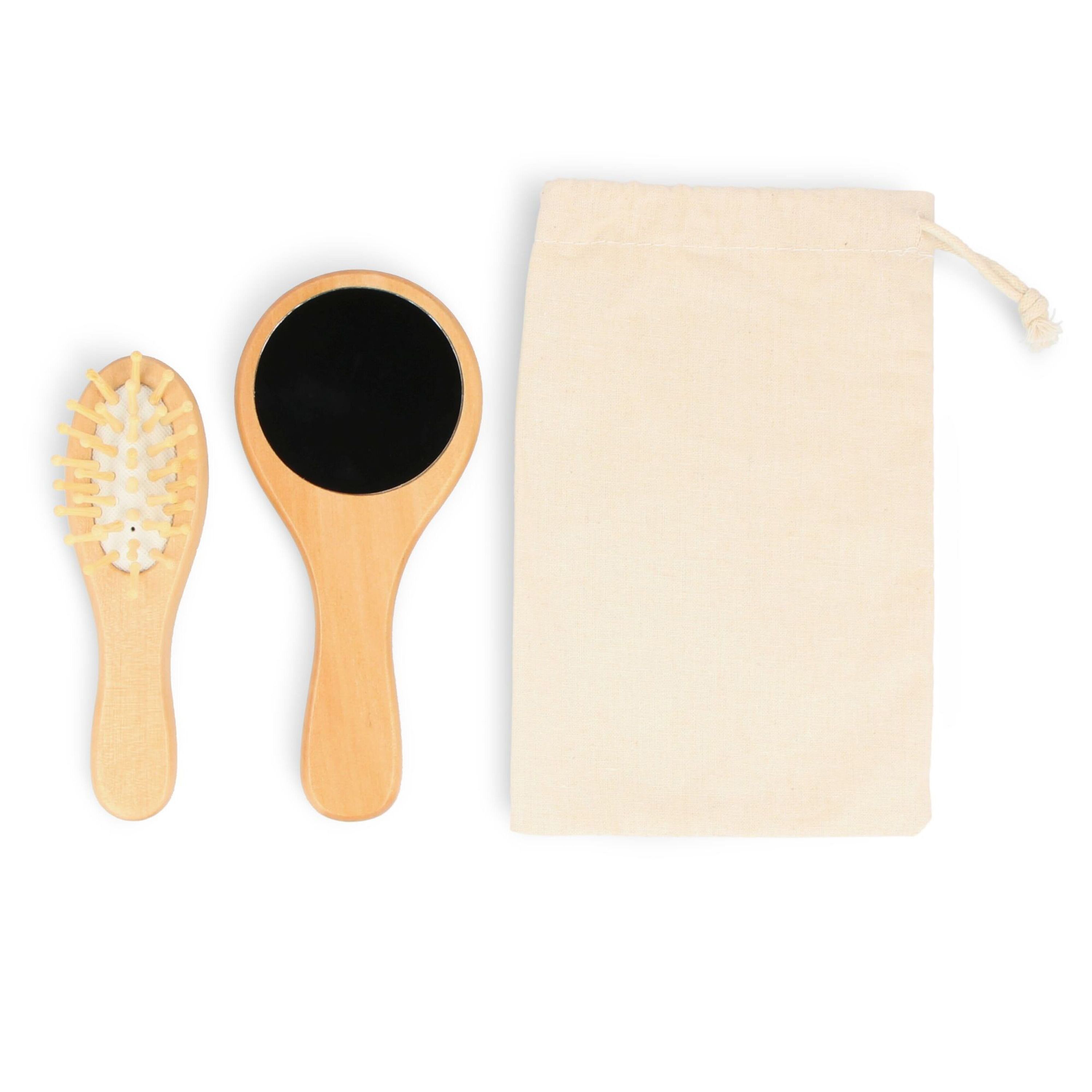 Schima superba Holz Pinsel & Spiegel Set - natur-881