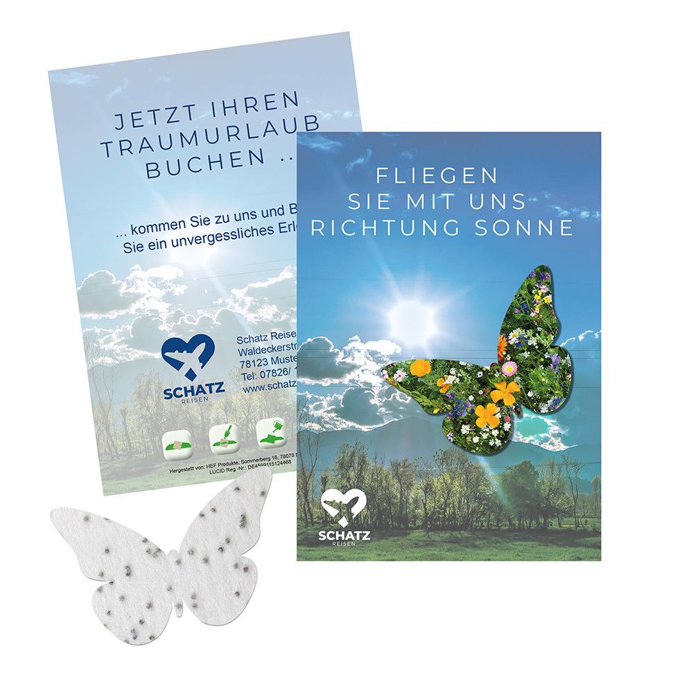 Samenpapier auf A6-Karte - Blümchen-197