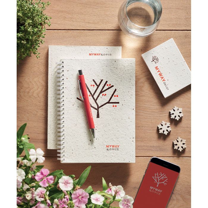 DIN A5 Notizbuch Samenpapier SEED BOOK - weiß-388