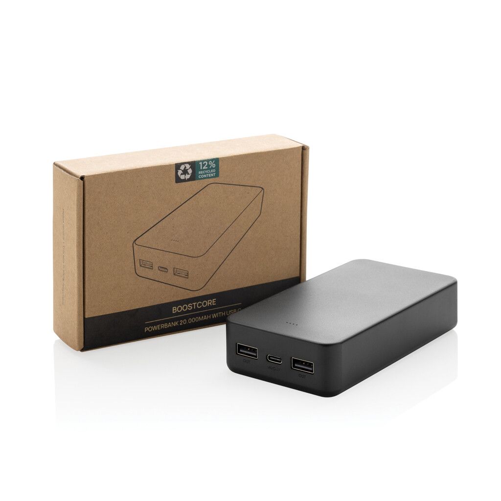 Boostcore 20.000mAh Powerbank aus RCS rec. Kunststoff - schwarz-878
