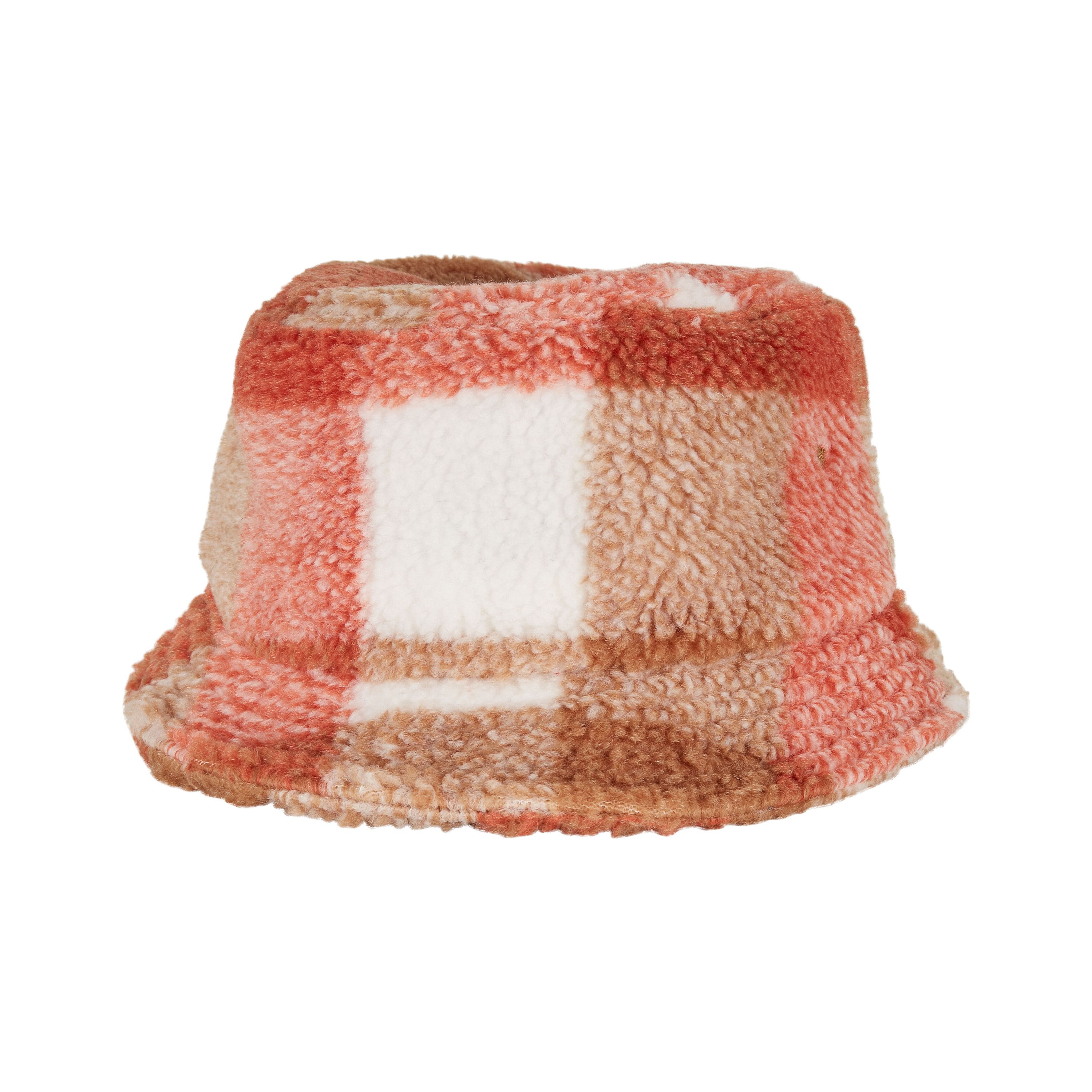 Sherpa Check Bucket Hat - white sand - toffee-391