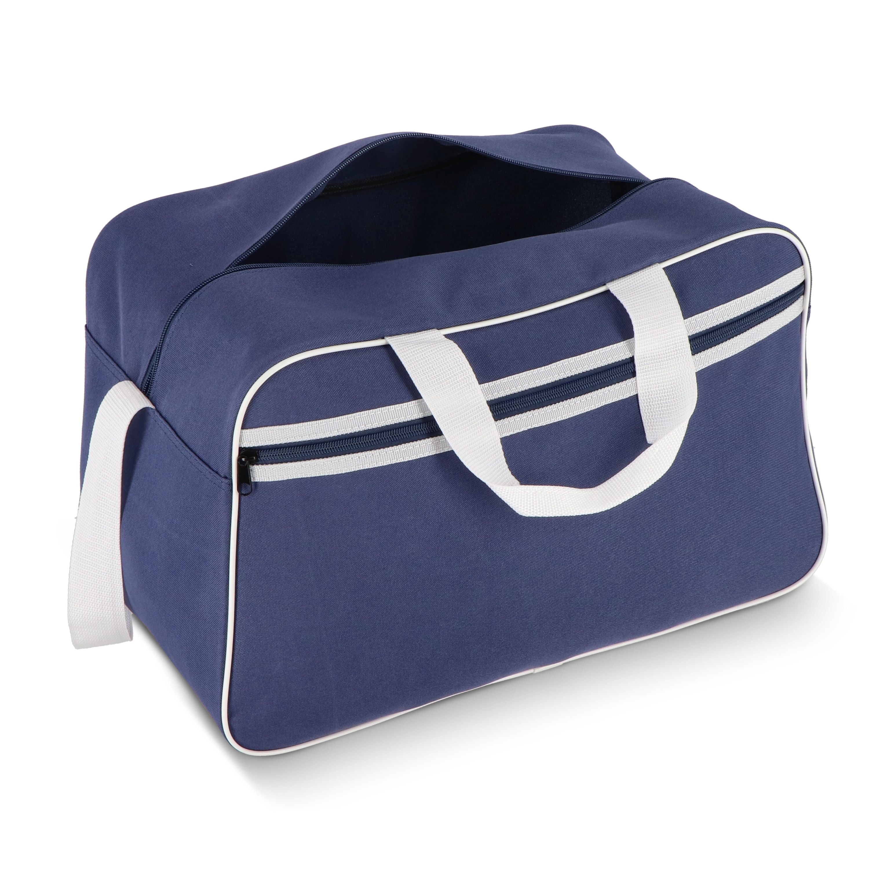 R-PET 600D Sport- und Reisetasche 48 x 25 x 28 cm 30 l - blau  -  weiss-708