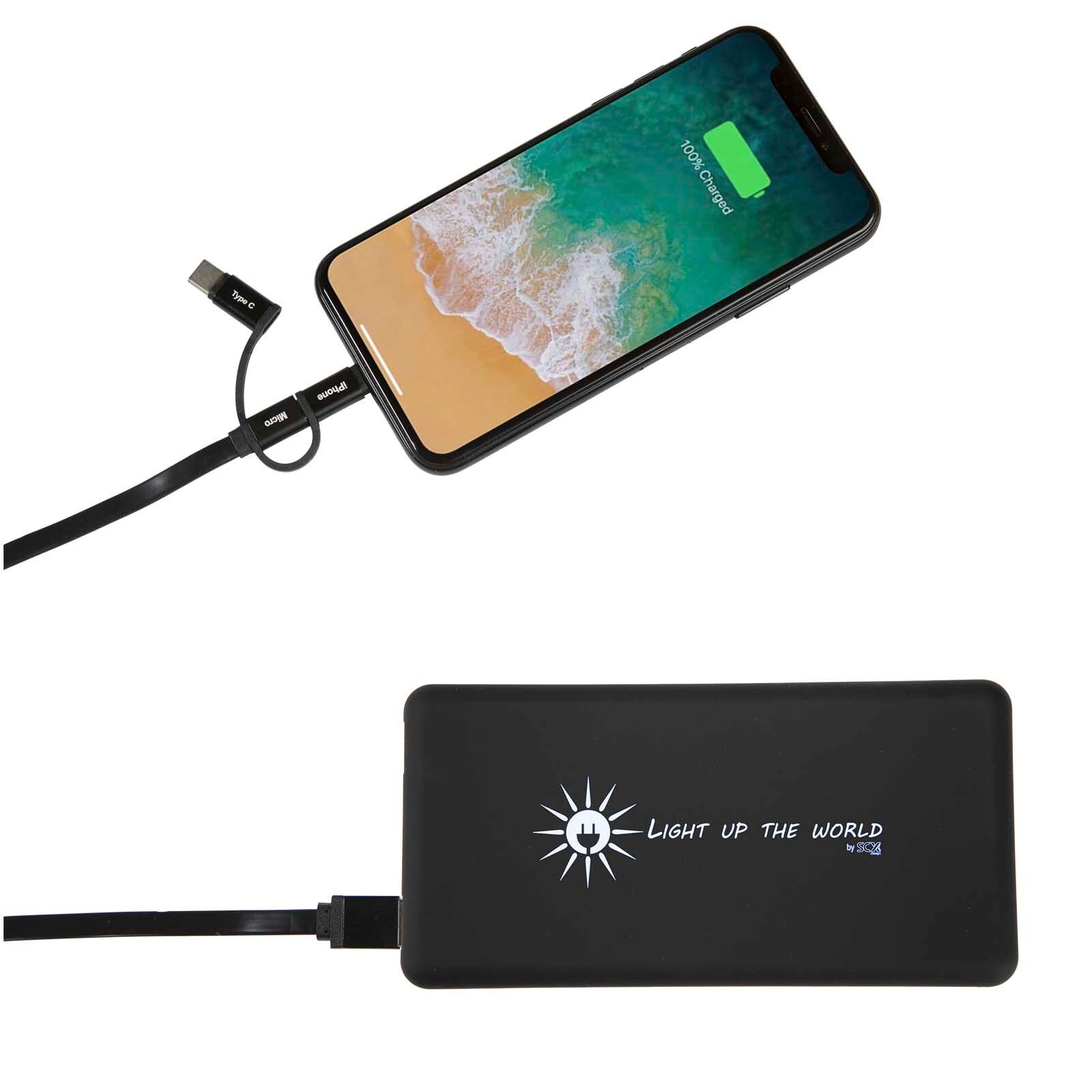 SCX.design P30 8000 mAh Solar Powerbank mit Leuchtlogo - schwarz-846