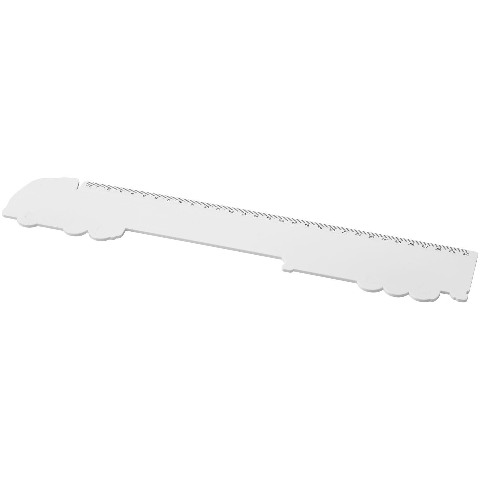 Tait 30 cm LKW-förmiges Lineal aus Recycling-Kunststoff - weiss-517