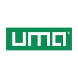 Uma Logo auf weißem Hintergrund.