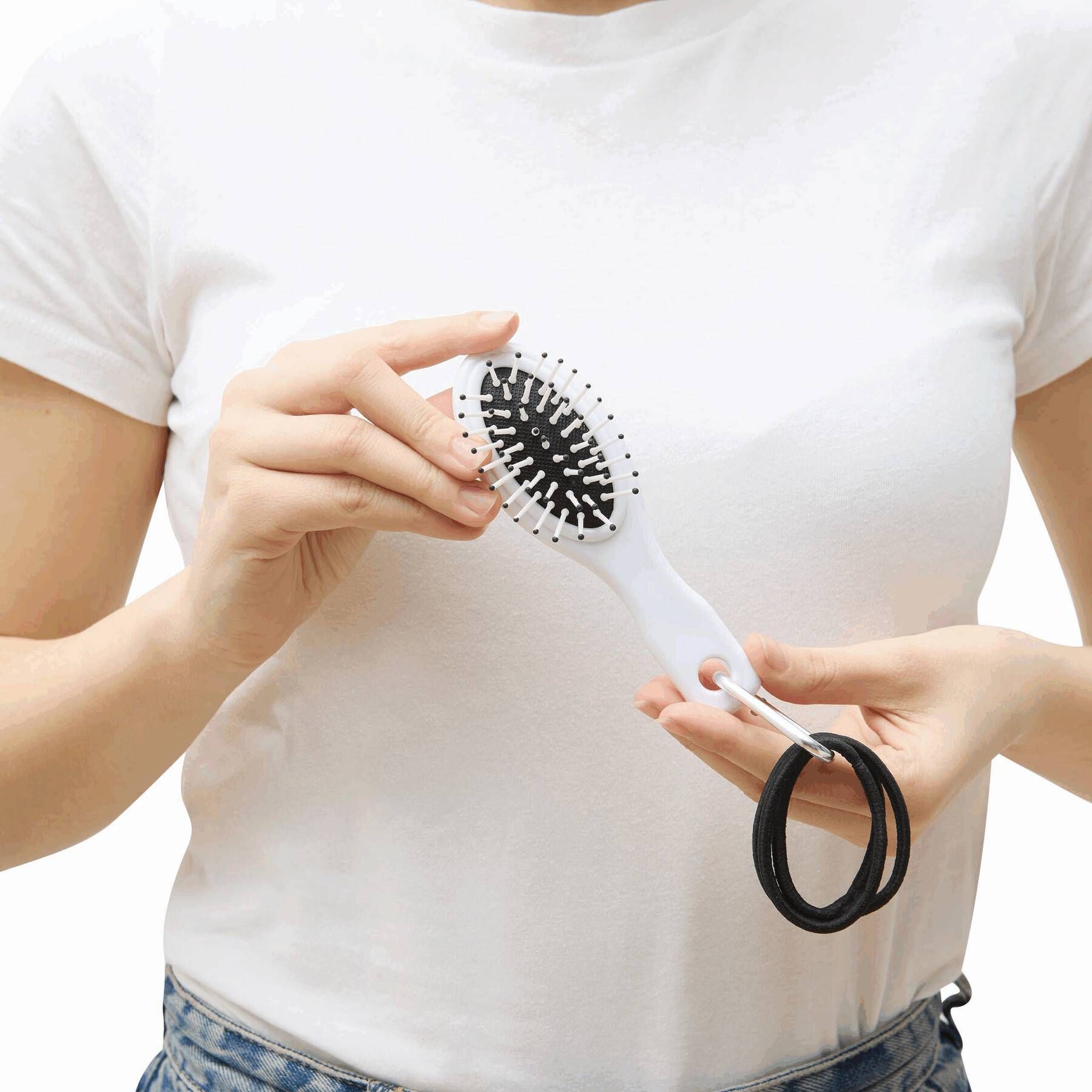 Reisebürste mit Haargummis COIFFEUR - schwarz - weiß-447