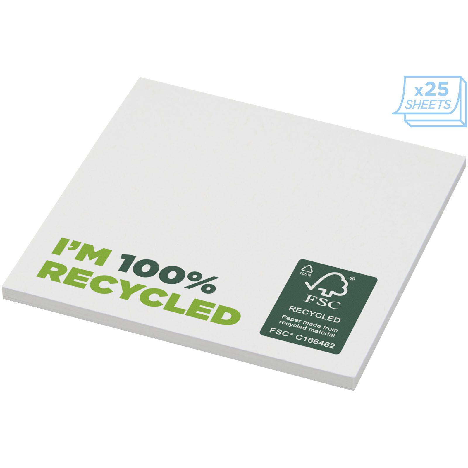 Sticky-Mate recycelte Haftnotizen 75 x 75 mm - weiss-220