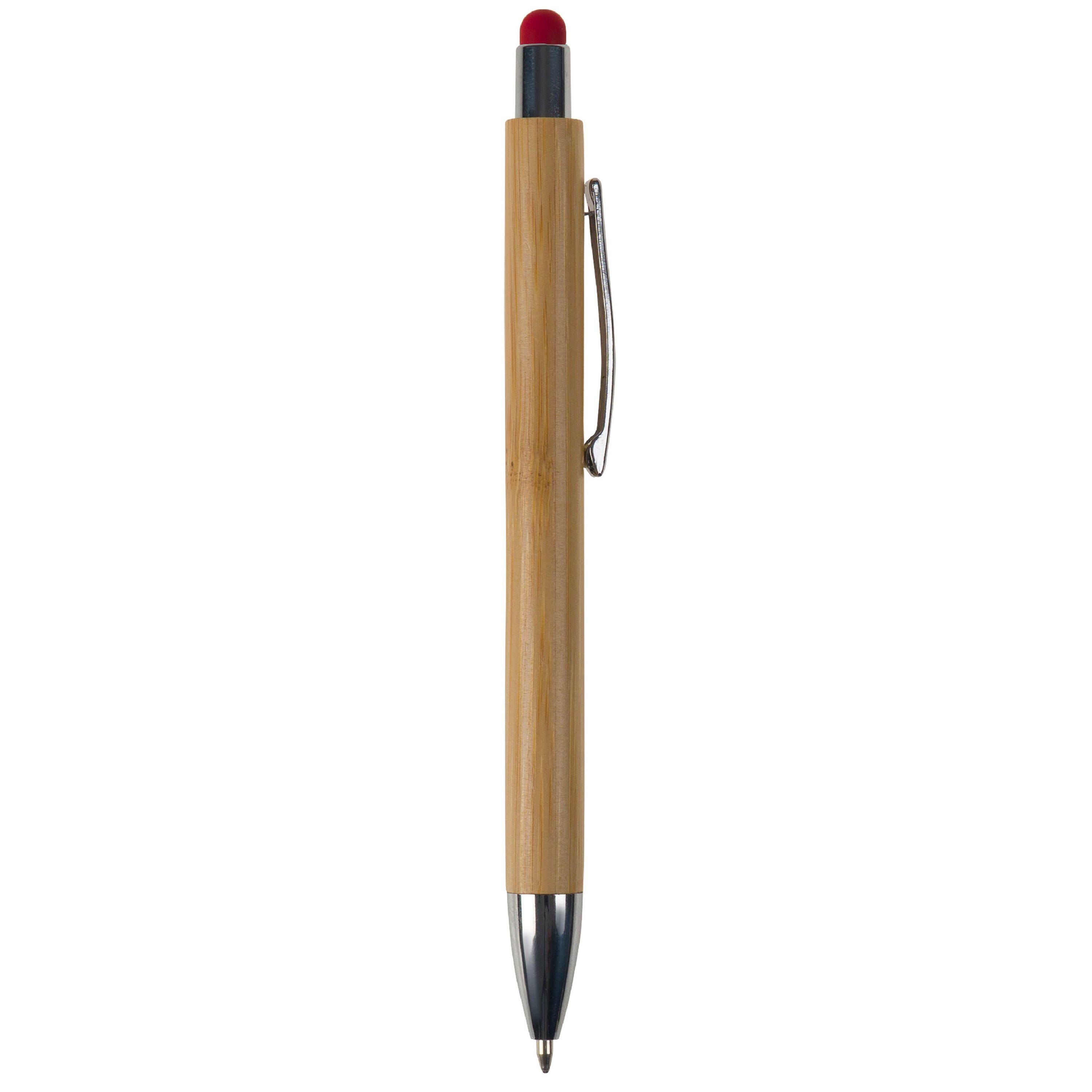 Bambus Kugelschreiber New York mit Touchpen - rot-738