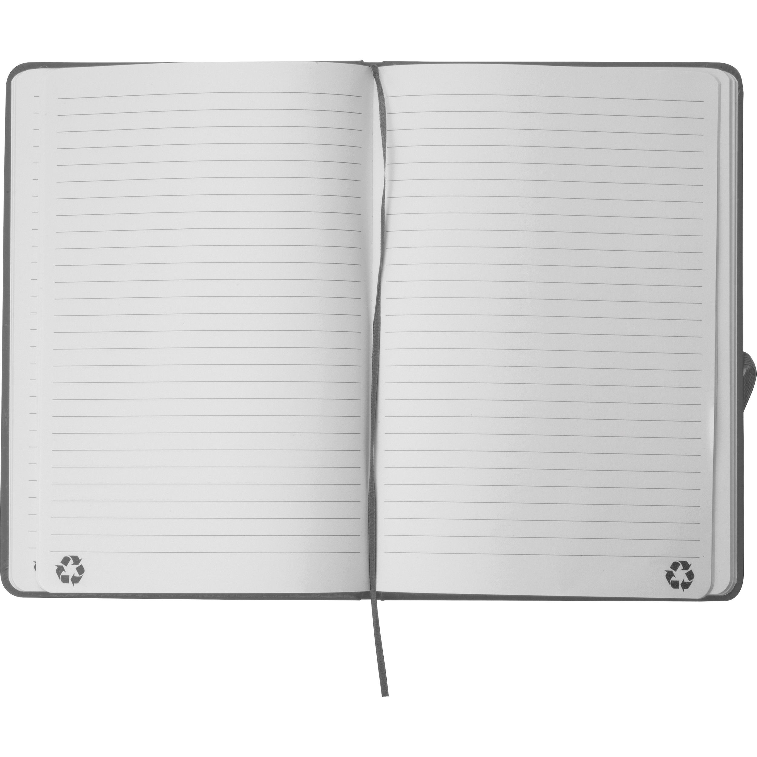 A5 Notizbuch aus Recyclingpapier  - silbergrau-360