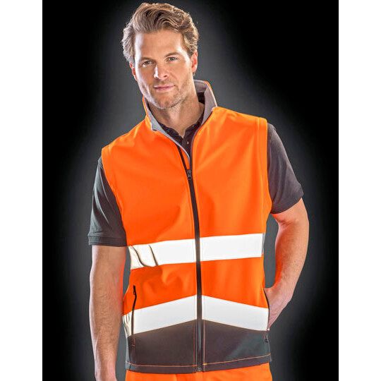 Printable Safety Softshell Gilet - fluorescent yellow - black-538