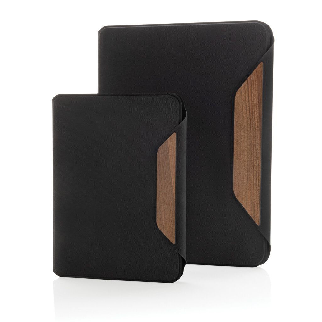 Teri AWARE™ A4 Portfolio aus RPET und Walnuss - schwarz-903