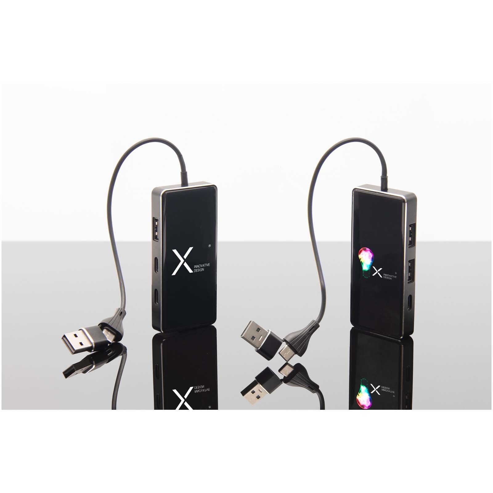 SCX.design H20 8-in-1 USB-Hub mit dualem Eingang und 6 Ports und Leuchtlogo - schwarz-196