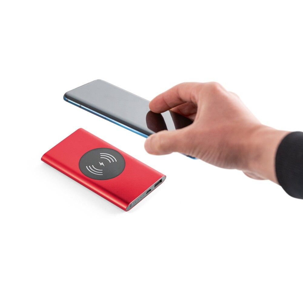 CASSINI Powerbank 4'000 mAh mit 5W Ladegerät aus recyceltem Aluminium - rot-292