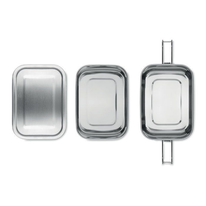 Lunchbox aus Edelstahl DOUBLE CHAN - mattsilber-174