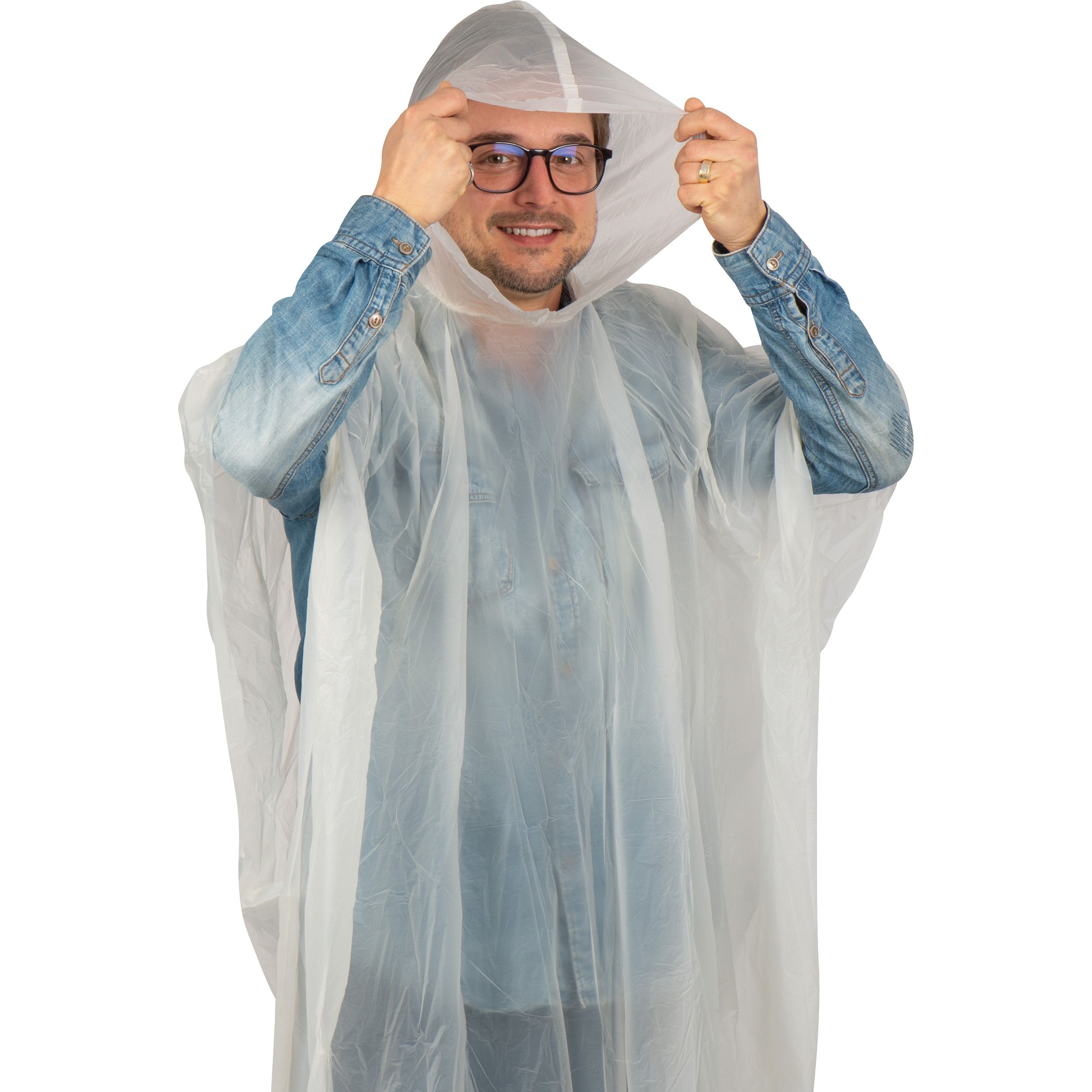 Kompostierbarer Regenponcho Fleurus - transparent-564