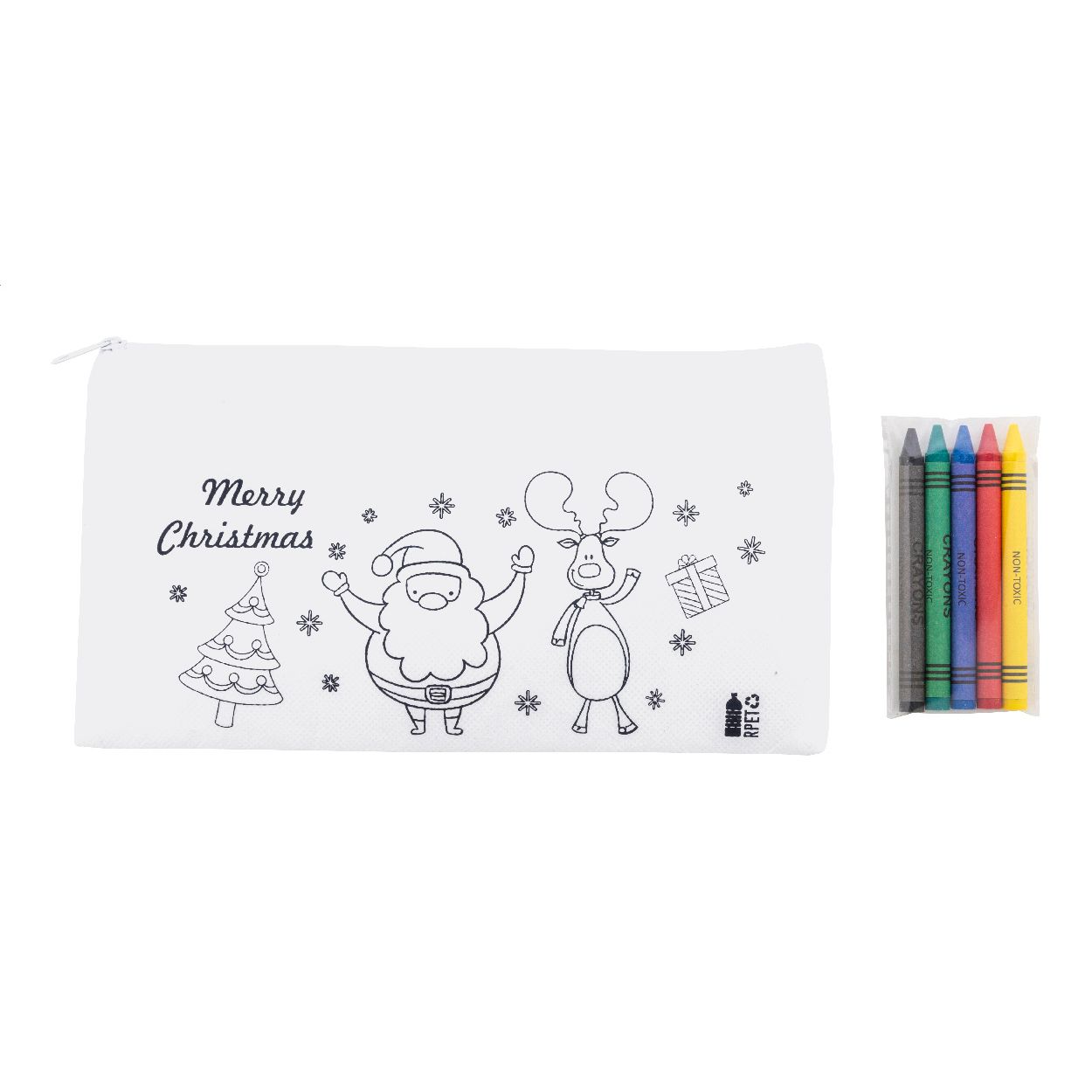 Julfar Draw Weihnachts-Stifteetui zum Ausmalen - weiß-759