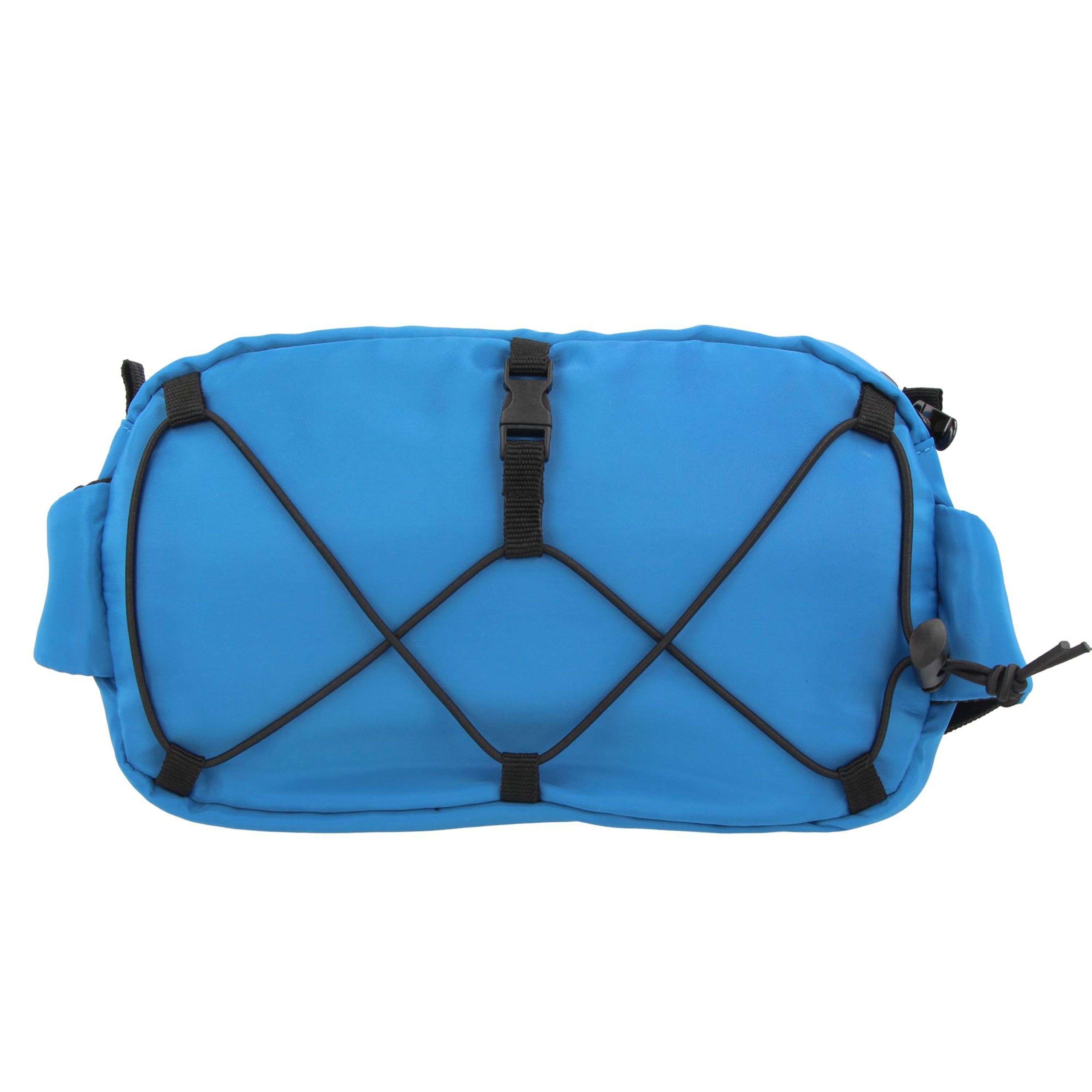 Umhängetasche aus R-PET mit Kordelzug - blau-237