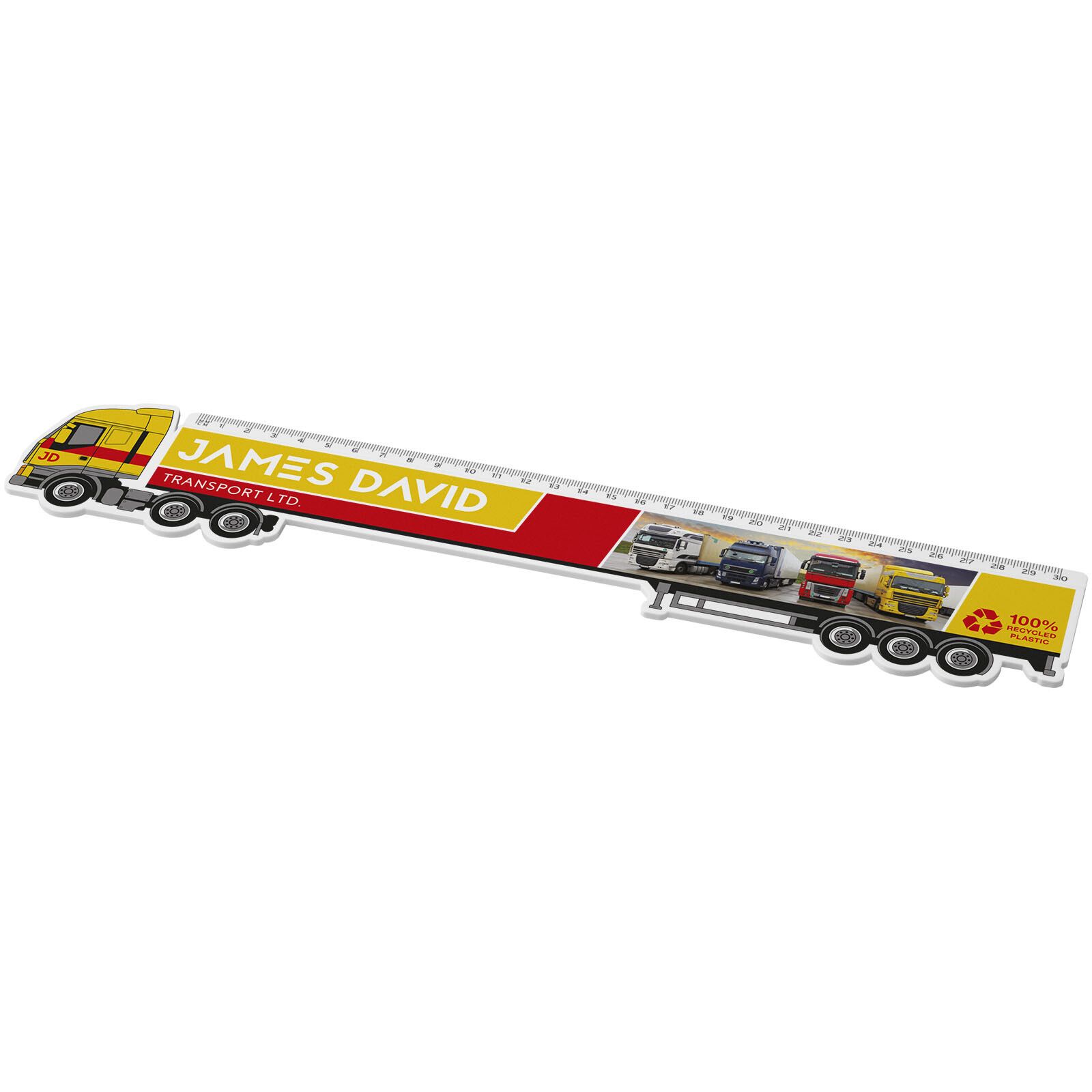 Tait 30 cm LKW-förmiges Lineal aus Recycling-Kunststoff - weiss-190