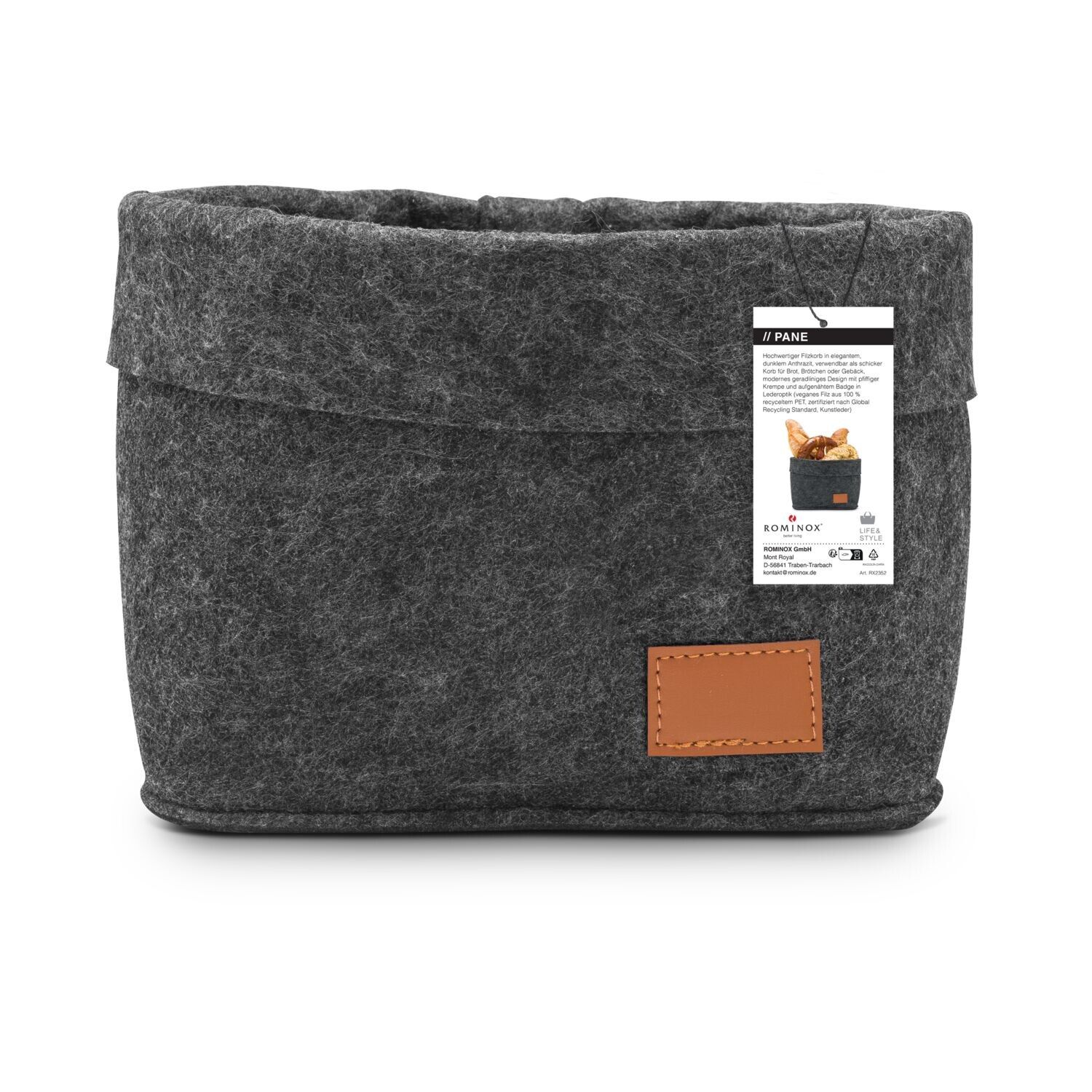 ROMINOX® Veganer Filzkorb Pane-562