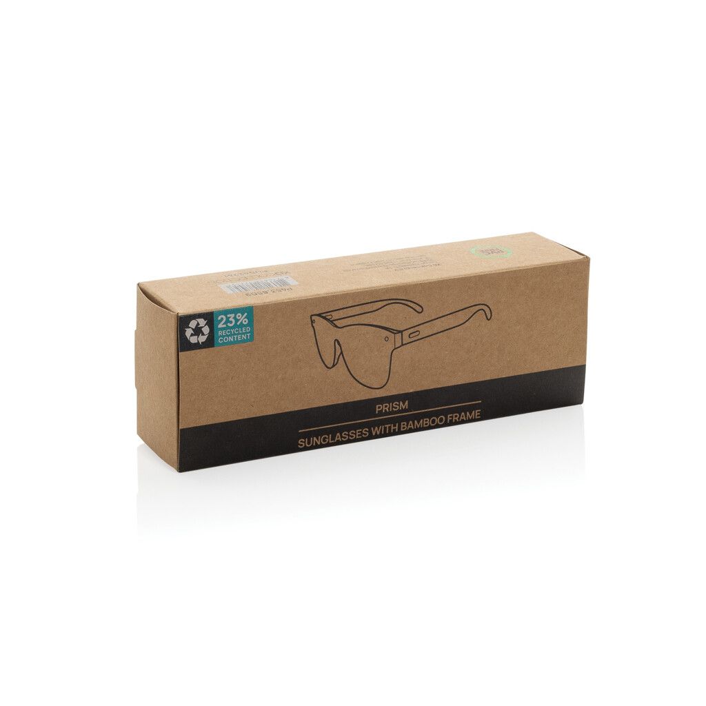 Prism Sonnenbrille aus RCS rec. Kunststoff mit Bambusbügeln - braun-848
