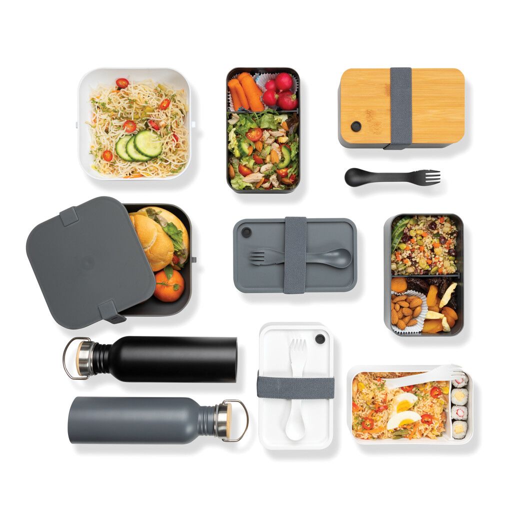 PP Lunchbox mit Göffel - weiß-579