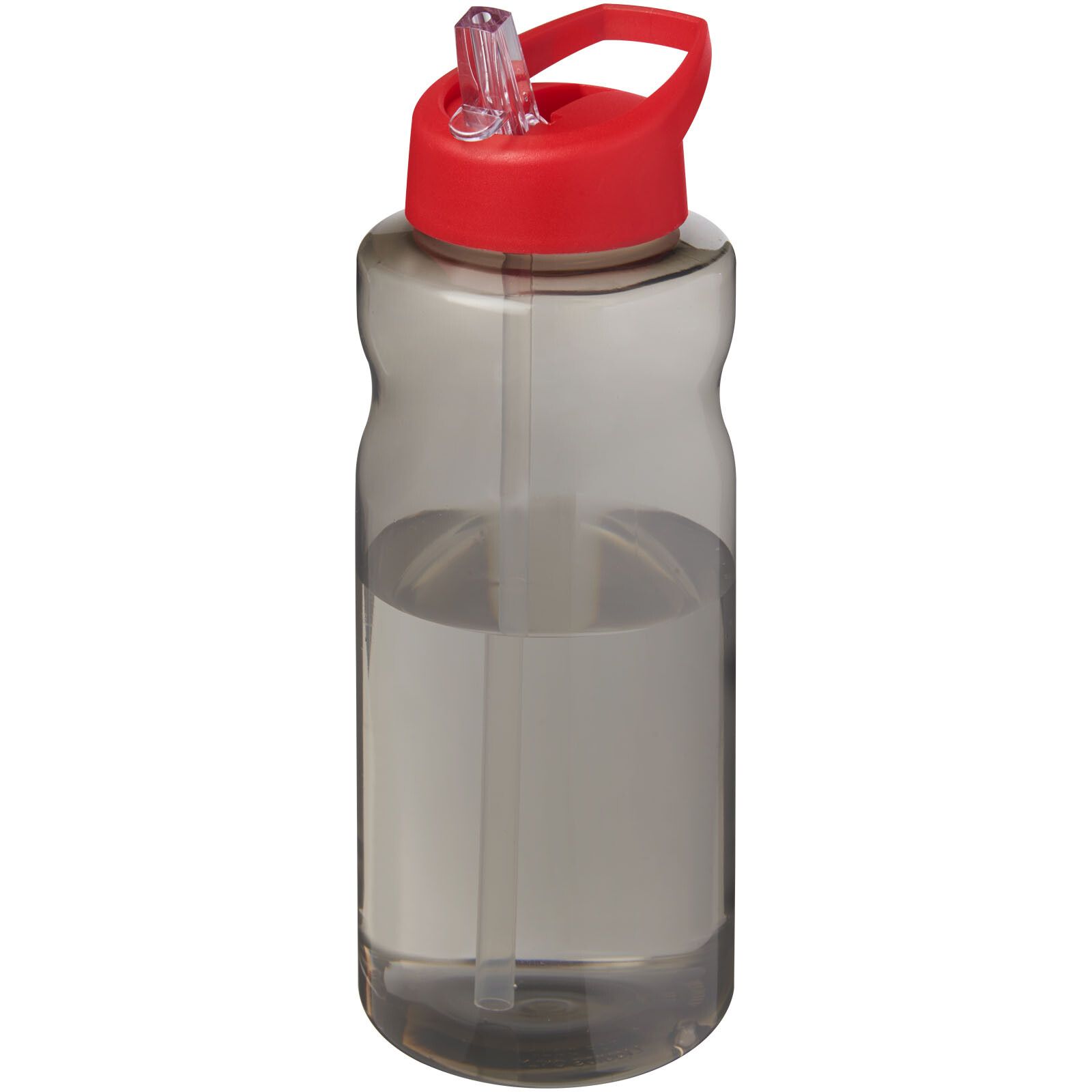 H2O Active Eco Big Base 1L Sportflasche mit Ausgussdeckel  - kohle -  rot-789