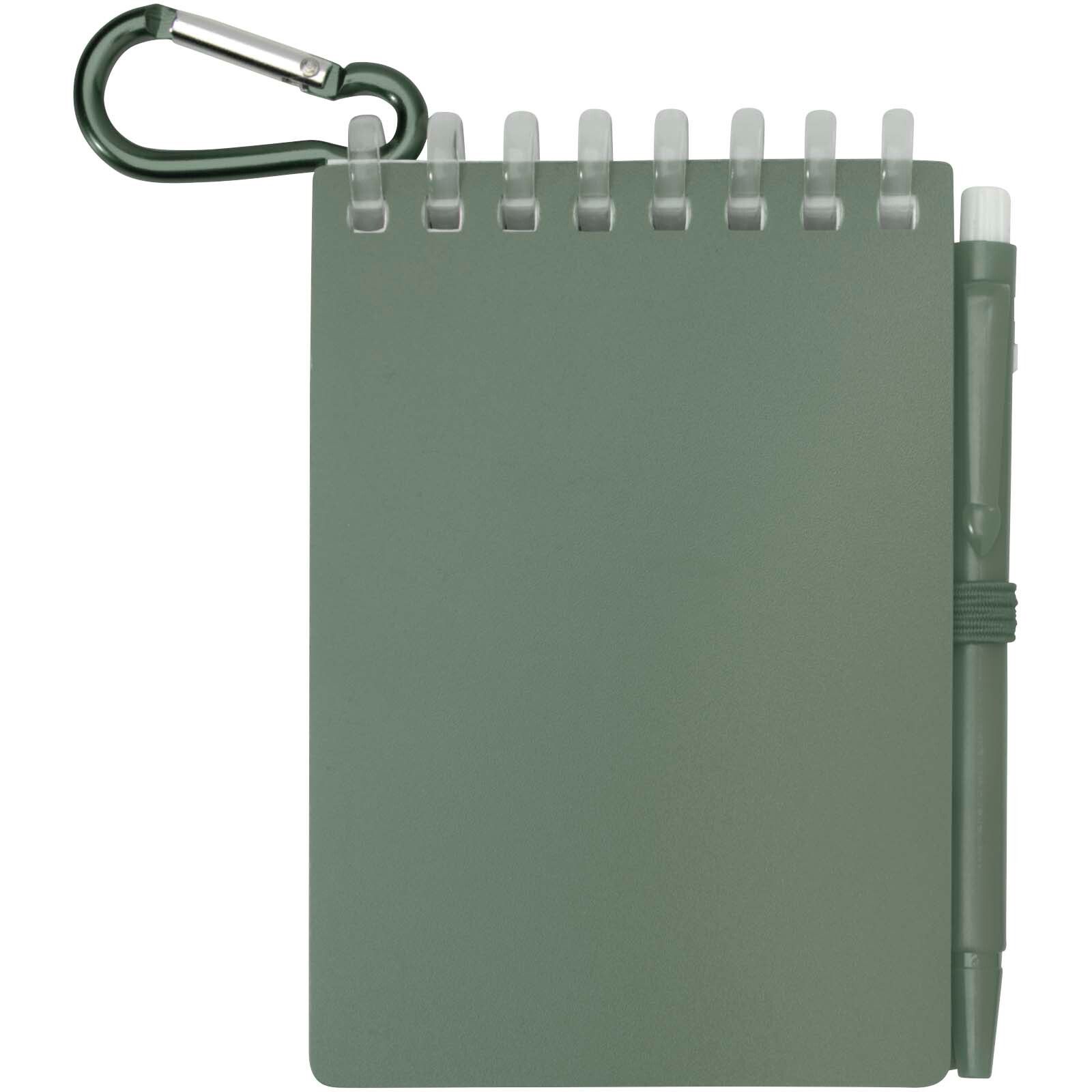 Lig Mini Recyceltes Outdoor-Softcover Notizbuch und Kugelschreiber Set (schwarze Mine) - heather grün-9