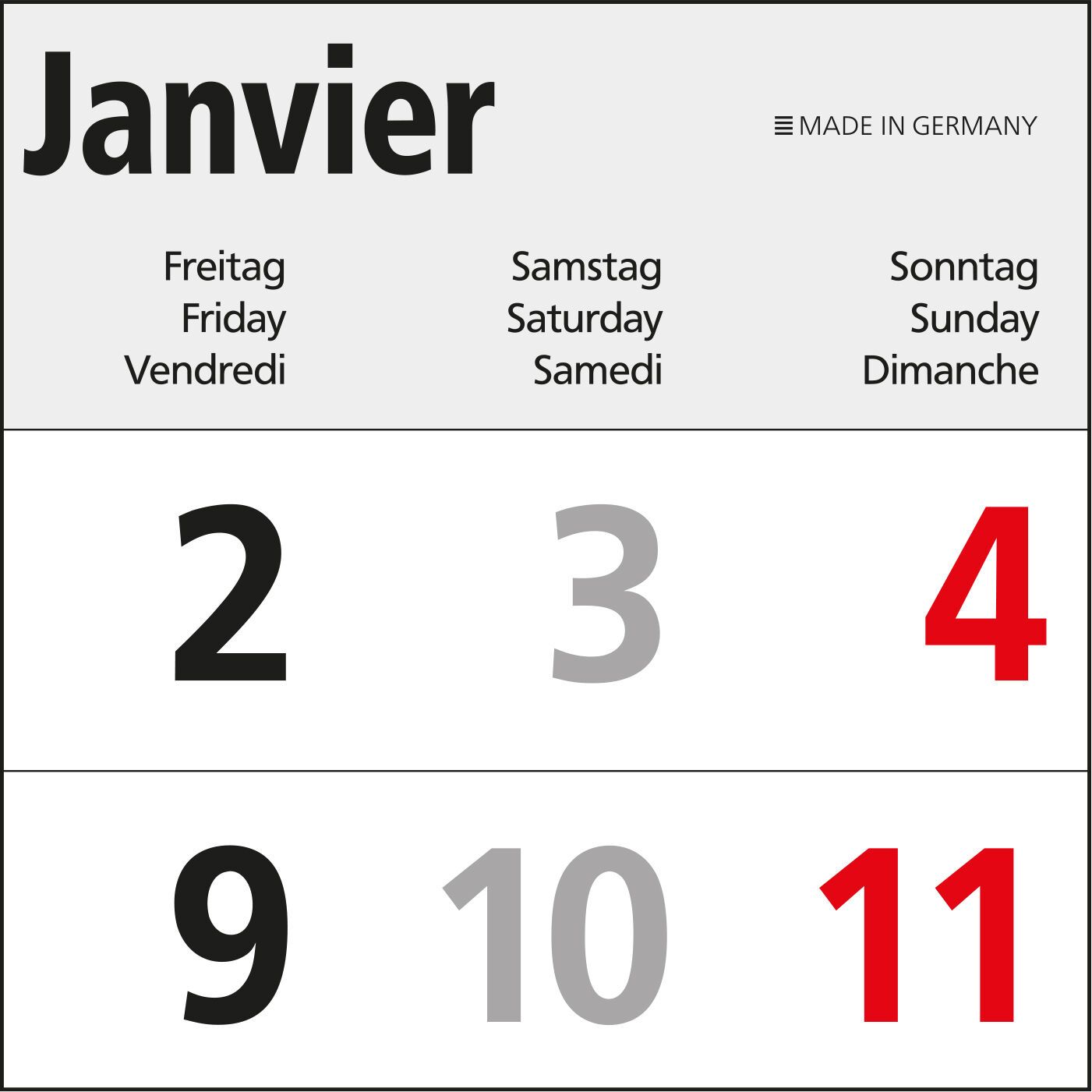 5-Monatskalender Einblatt Commerce 5 Post A-108