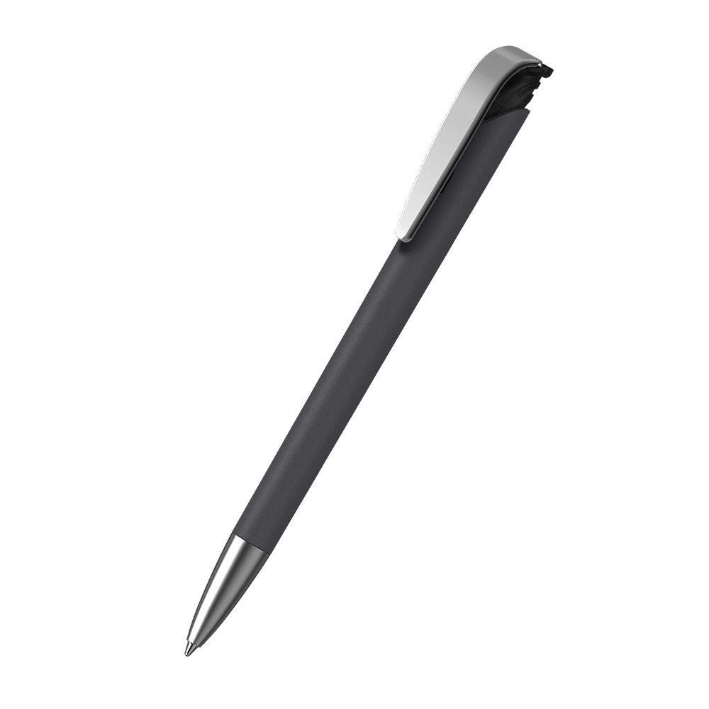 Druckkugelschreiber Jona softgrip/ice MMs - softgrip schwarz - schwarz ice-886