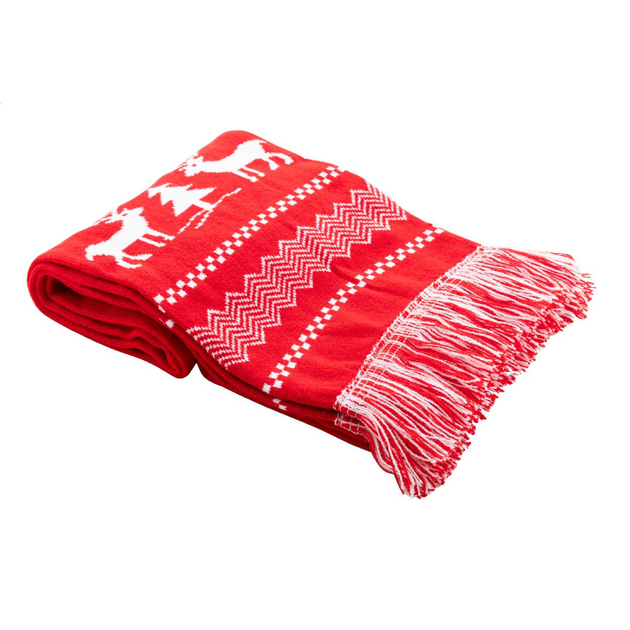 Skandihals Weihnachts-Winterschal - rot-60