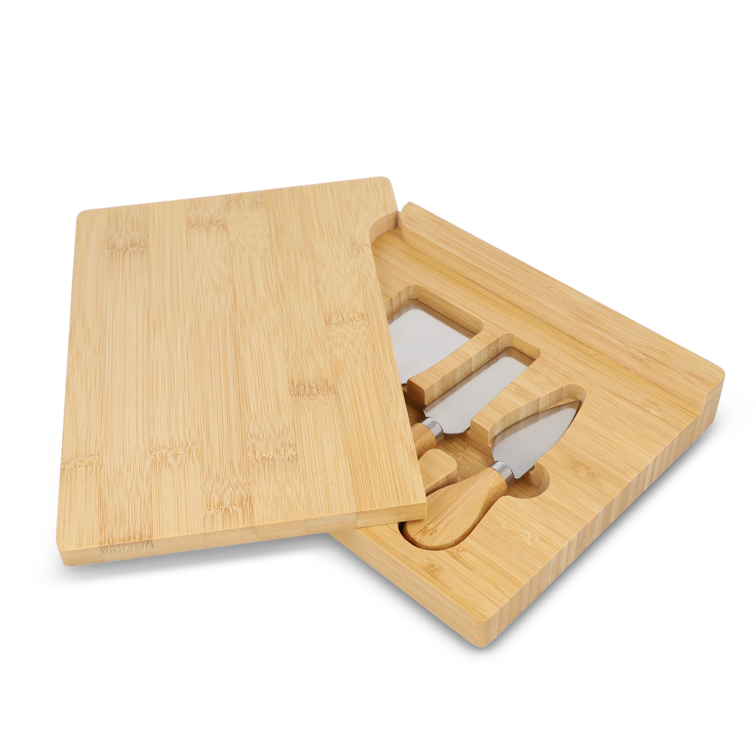 4er-Set für Käse und Wein aus Bambus - natur-82